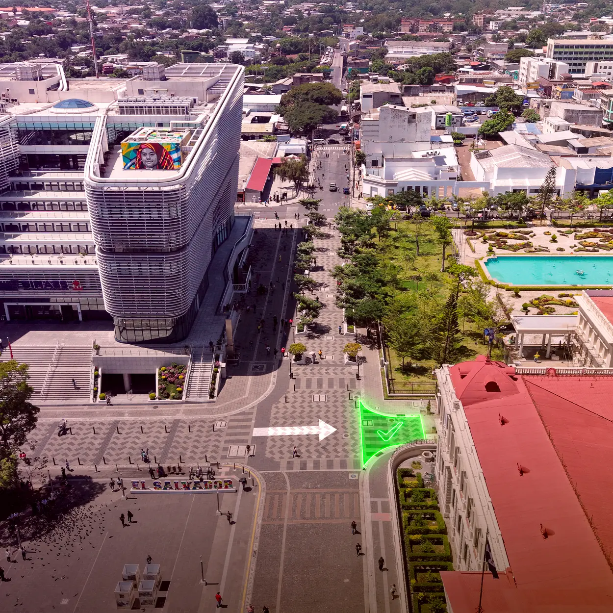 Zona autorizada de despegue y aterrizaje en Plaza Gerardo Barrios